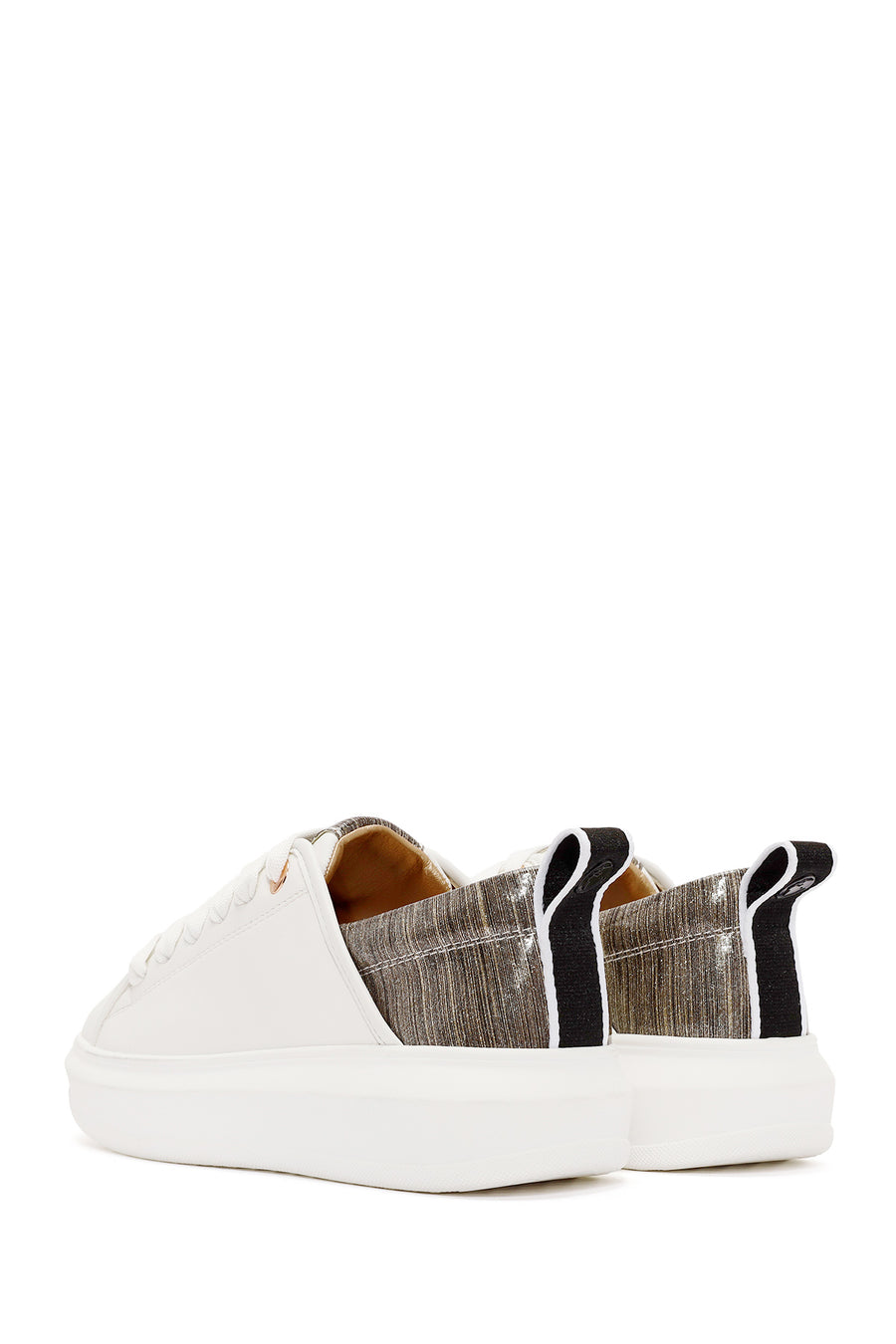 ACBC x Derimod Women's White Lace-Up Chunky Sole Sneakers