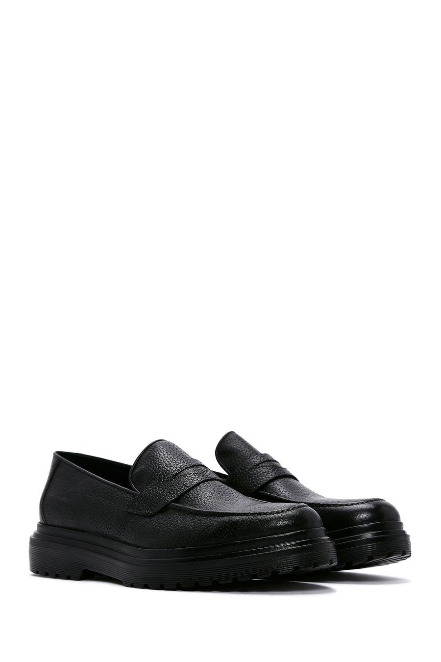 Men's Black Leather Casual Loafer