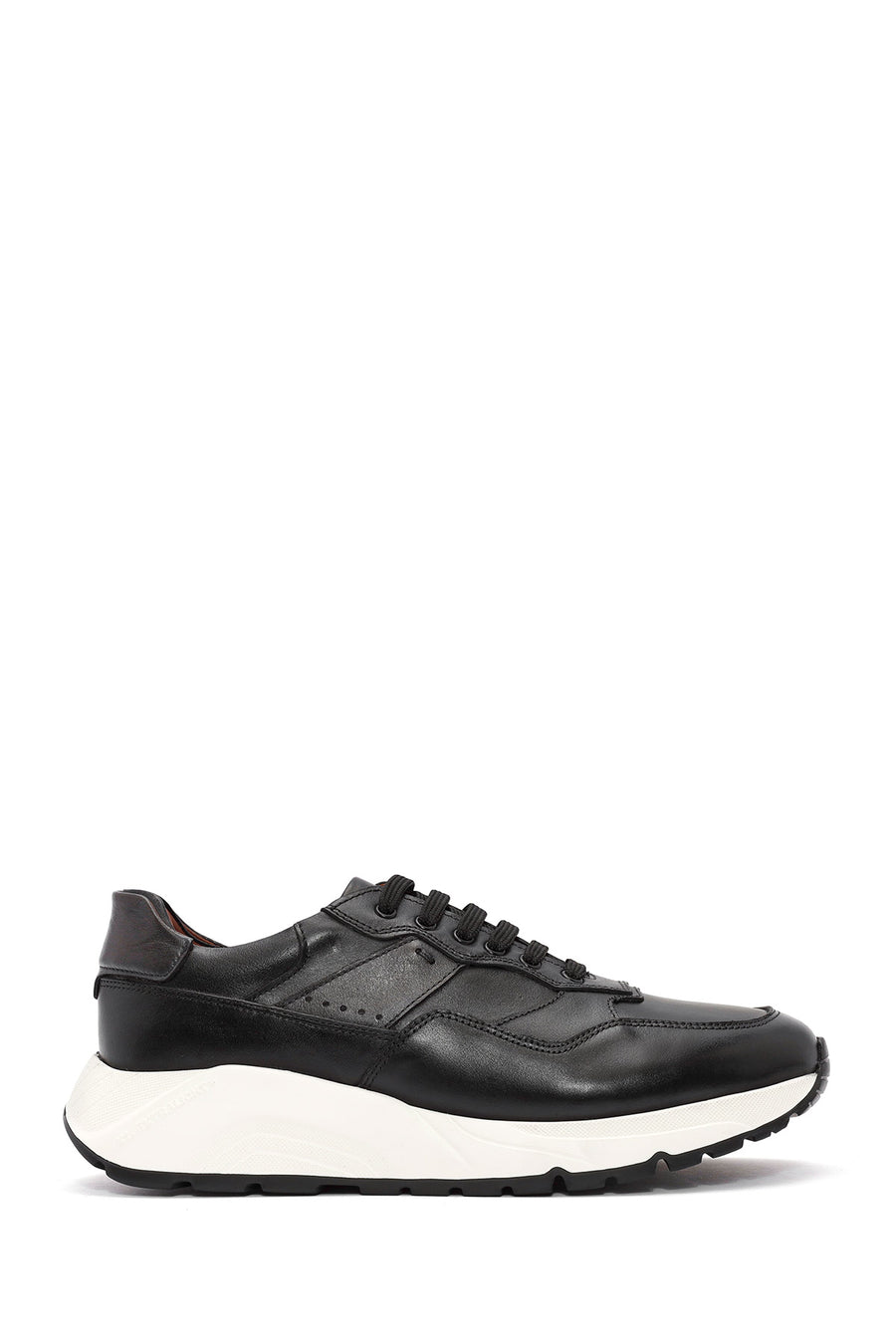 Erkek Siyah Kalın Tabanlı Bağcıklı Deri Sneaker 24WFD724518 | Derimod