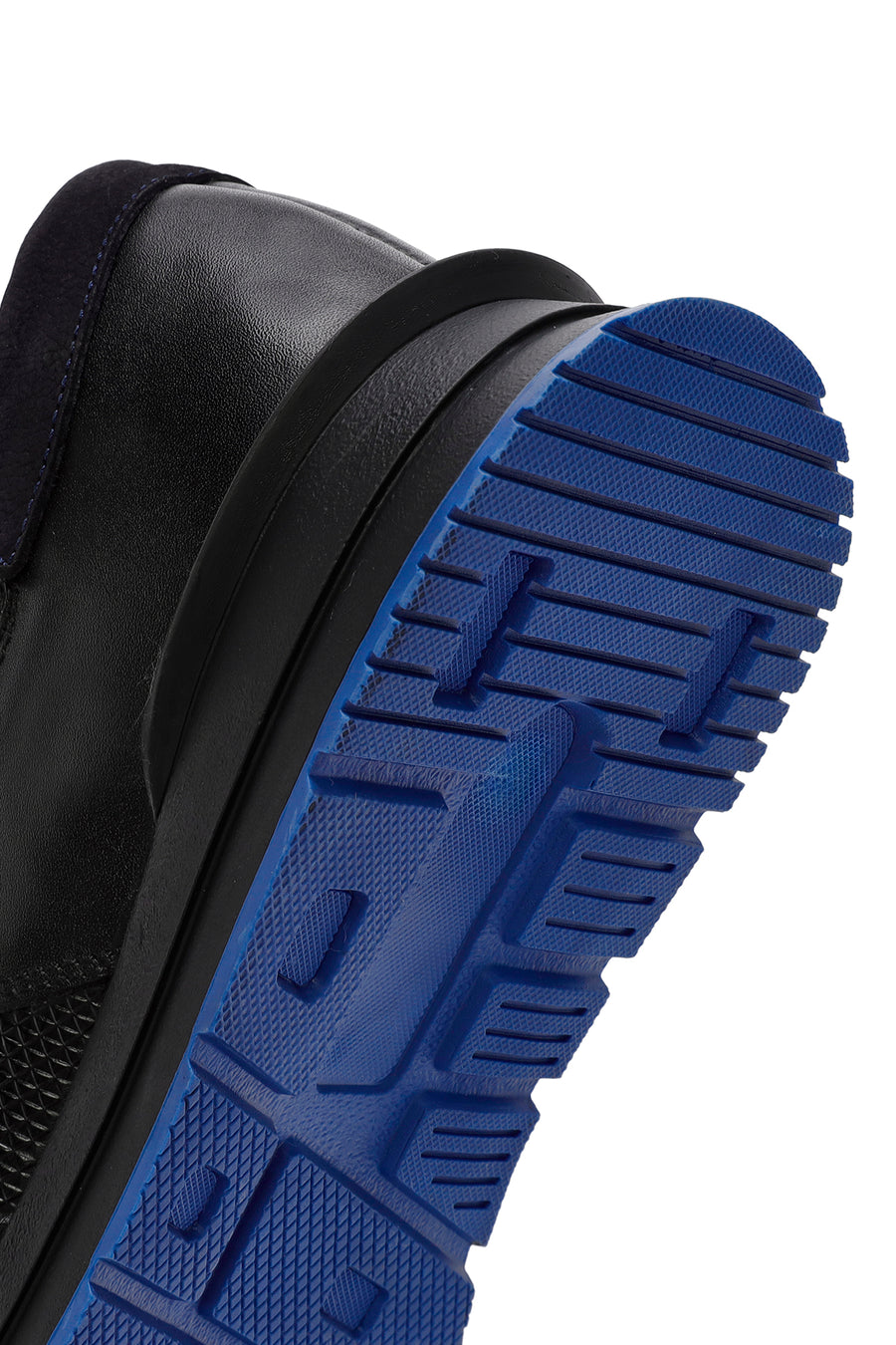 Erkek Siyah Bağcıklı Deri Casual Sneaker