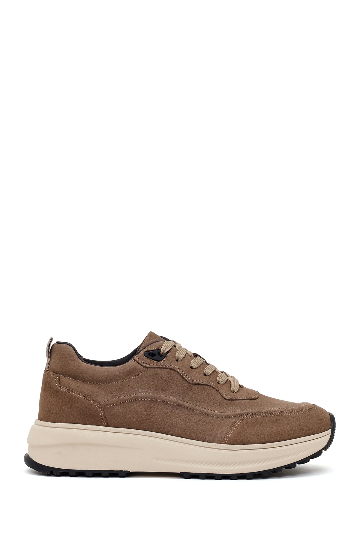 Male Mink Lace-Up Thick-Soled Nubuck Leather Sneaker WM740018DN | Derimod