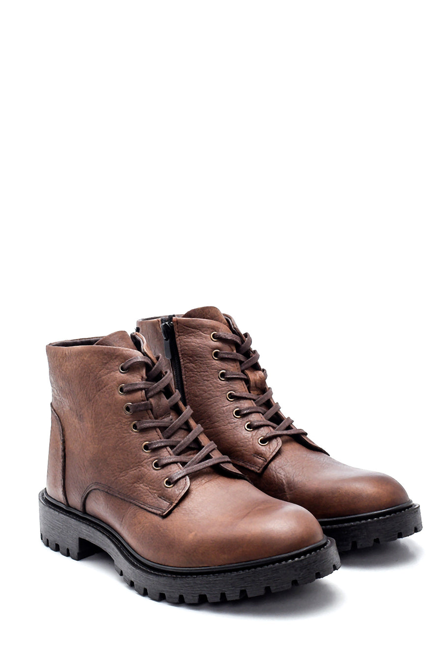 Men's Leather Zippered Boots