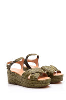 Women's Wedge Heeled Straw Sandals | Derimod