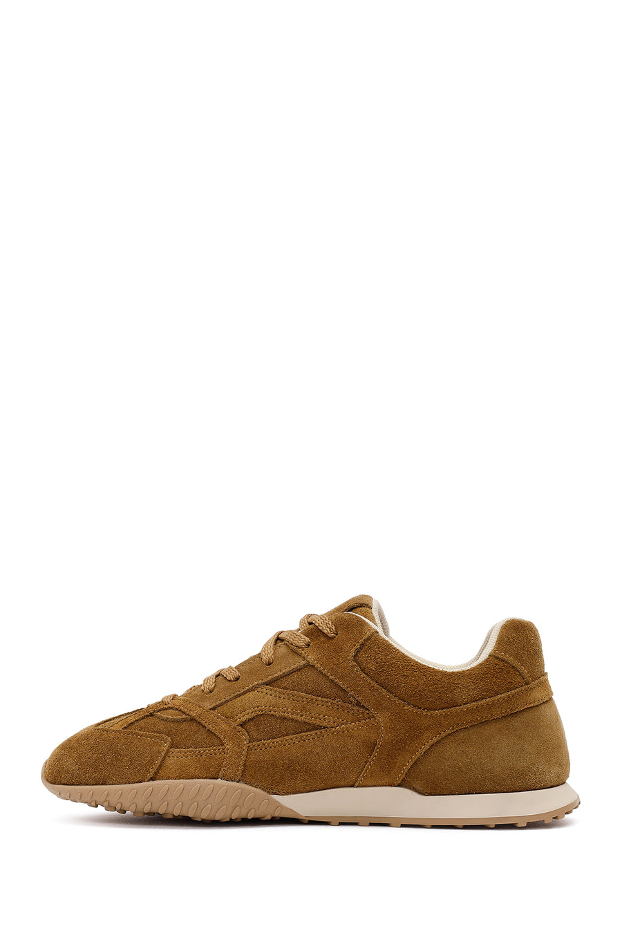 Kadın Camel Bağcıklı Süet Deri Sneaker