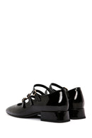 Women's Black Short Heeled Leather Shoes | Derimod