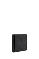 Men's Black Printed Leather Card Holder | Derimod