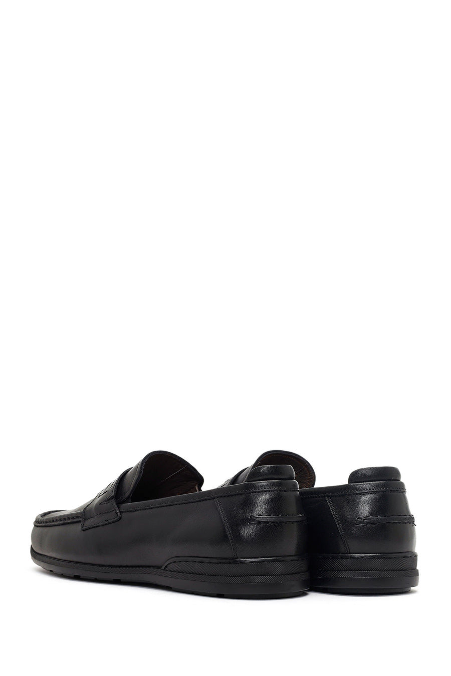 Men's Black Leather Casual Loafer