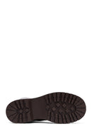 Woman Brown Zippered Leather Postal Boots | Derimod