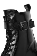 Women's Black Lace-Up Zippered Thick-Soled Leather Boots | Derimod