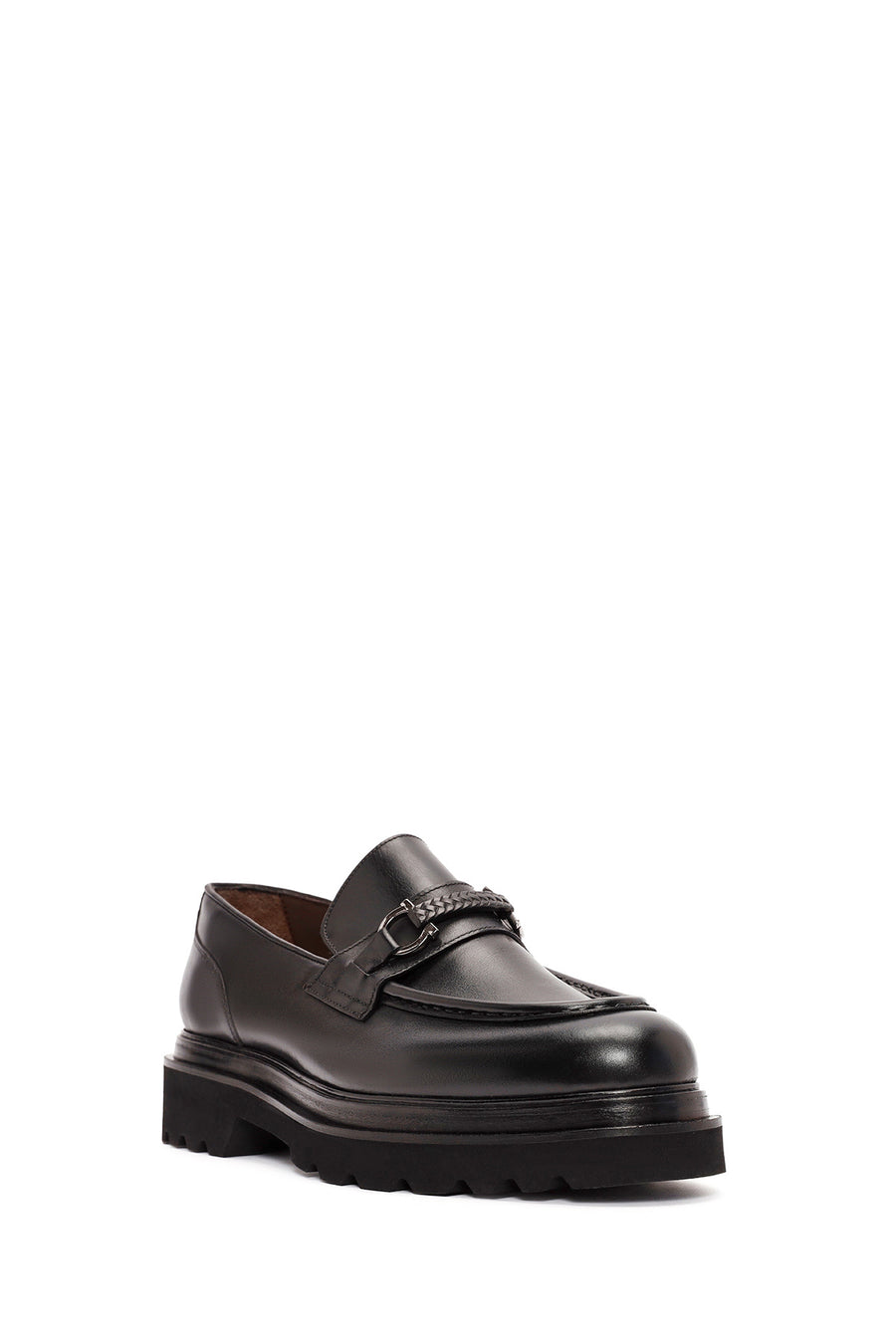 Men's Black Leather Casual Loafer
