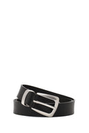 Unisex Black Leather Belt | Derimod