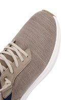 Derimod Zero Men's Beige Lace-Up Thick Soled Fabric Sneaker | Derimod