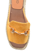 Women's Suede Buckle Espadrille Slippers | Derimod