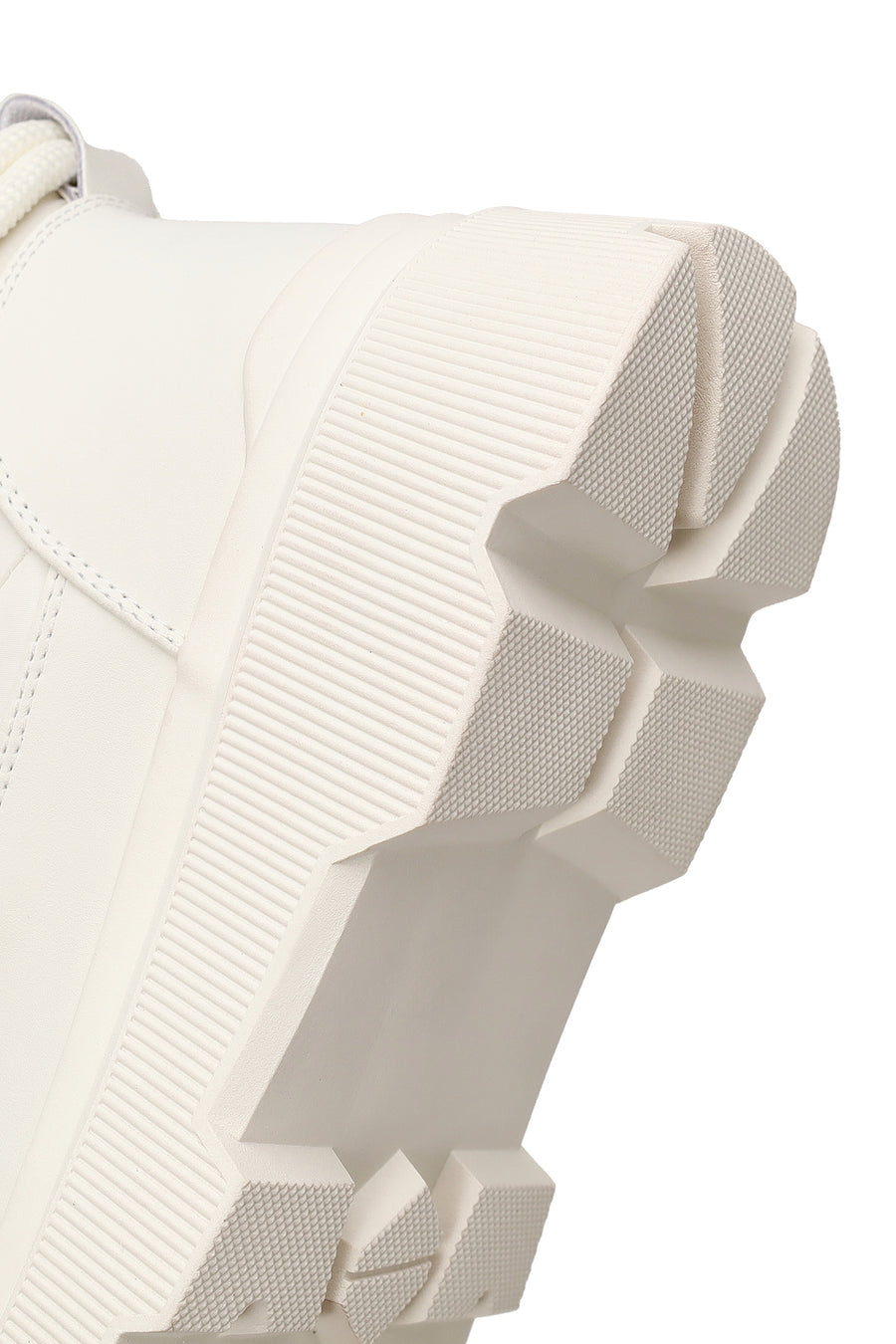 Woman Beige Lace-up Thick-soled Boots