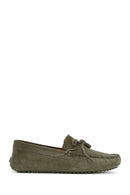 Men's Khaki Suede Leather Casual Loafer | Derimod