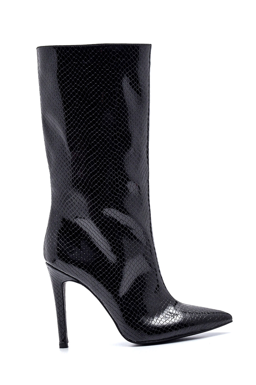 Women's Snake Patterned Derimod X Whenever Company Heeled Boots 21WFD5904MY | Derimod