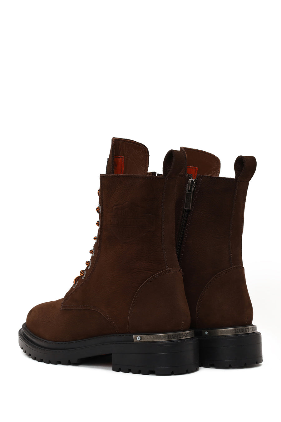 Harley Davidson Woman Brown Rebel Nubuck Leather Combat Boots