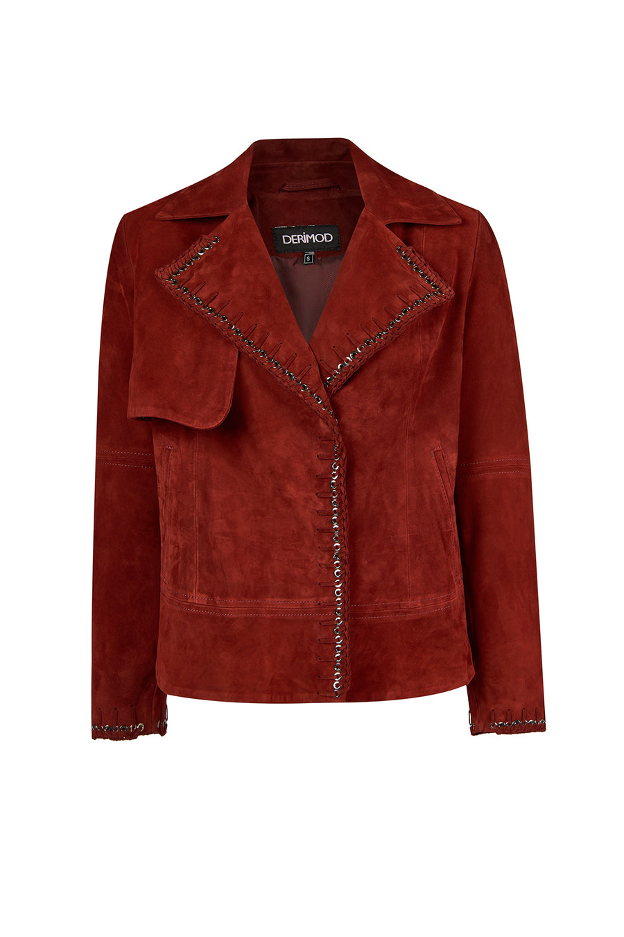 Patricia Woman Burgundy Biker Suede Jacket