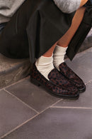 Kadın Leopar Desenli Tüylü Deri Maskülen Loafer | Derimod