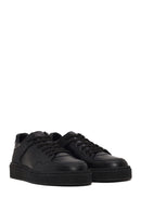 Male Black Lace-Up Thick-Soled Leather Sneaker | Derimod