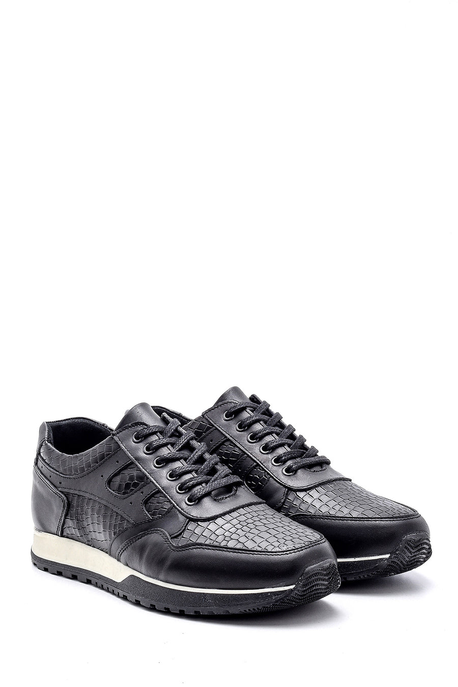 Men's Crocodile Detailed Leather Sneaker