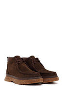 Erkek Kahverengi Bağcıklı Kalın Tabanlı Nubuk Deri Bot | Derimod