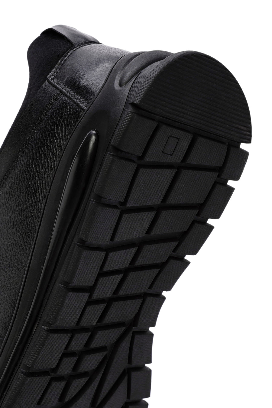 Erkek Siyah Bağcıklı Deri Casual Sneaker
