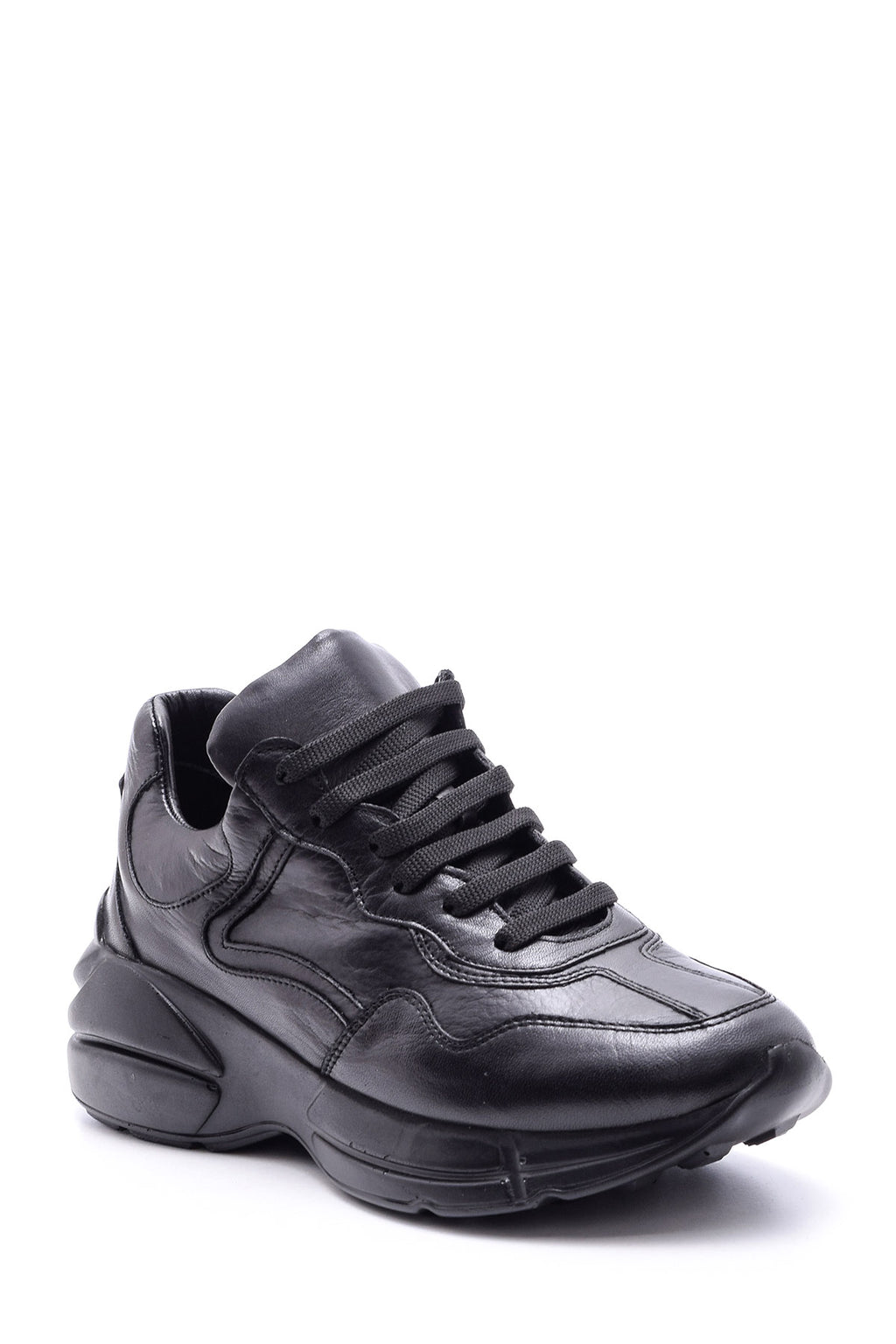 Kadın Yüksek Tabanlı Deri Sneaker