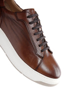 Men's Tan Leather Thick Soled Sneaker | Derimod