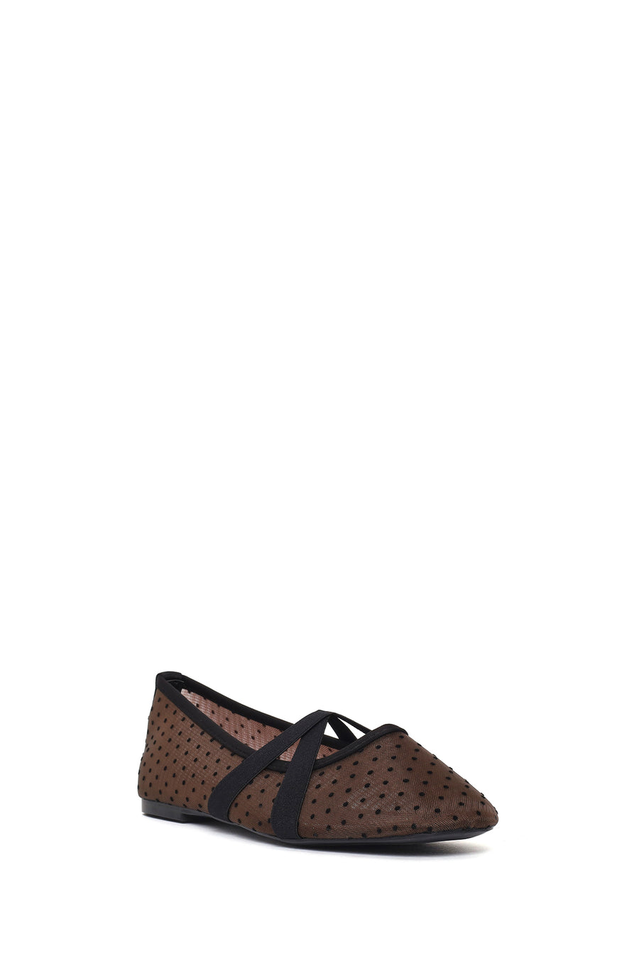 Woman Brown Patterned Fabric Ballet Flats