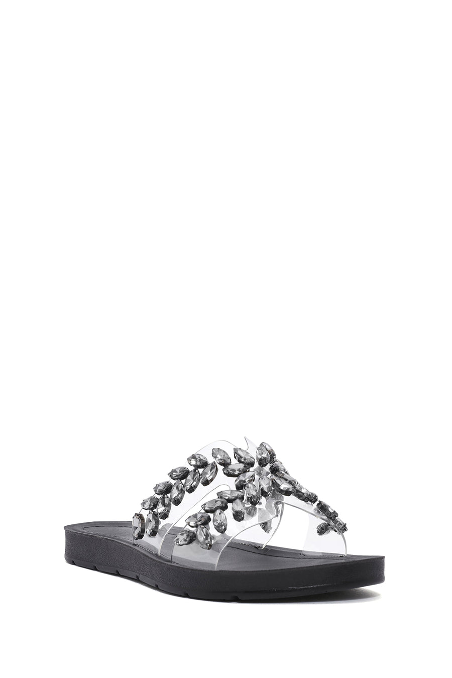 Women's Black Stone Slippers