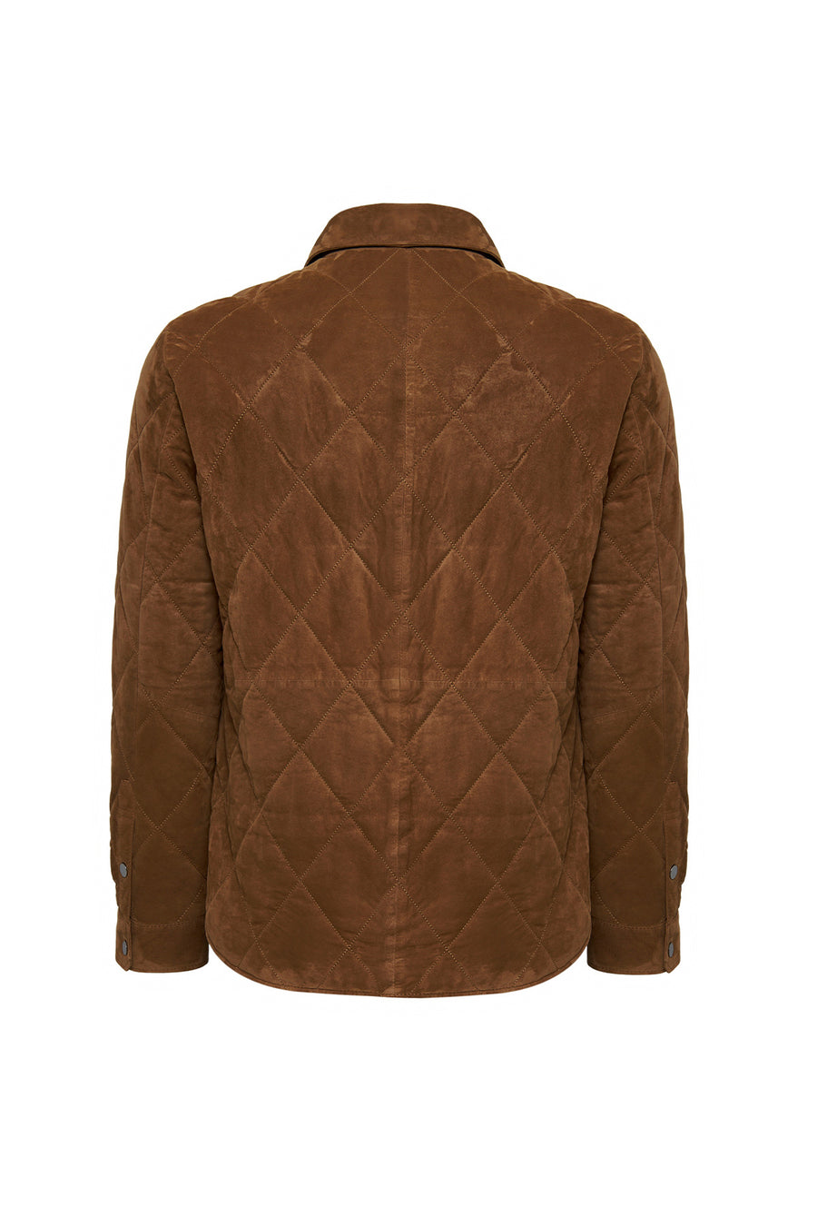 Kante Men's Camel Shirt Collar Suede Leather Coat