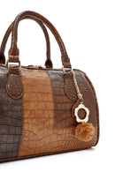 Women's Tan Long Strap Handbag with Accessory Detail | Derimod