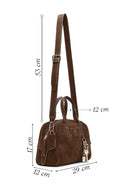 Woman Brown Long-Strap Suede Shoulder Bag | Derimod