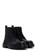 Men's Black Zippered Casual Leather Boots | Derimod