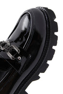 Women's Leather Patent Leather Masculine Loafer | Derimod