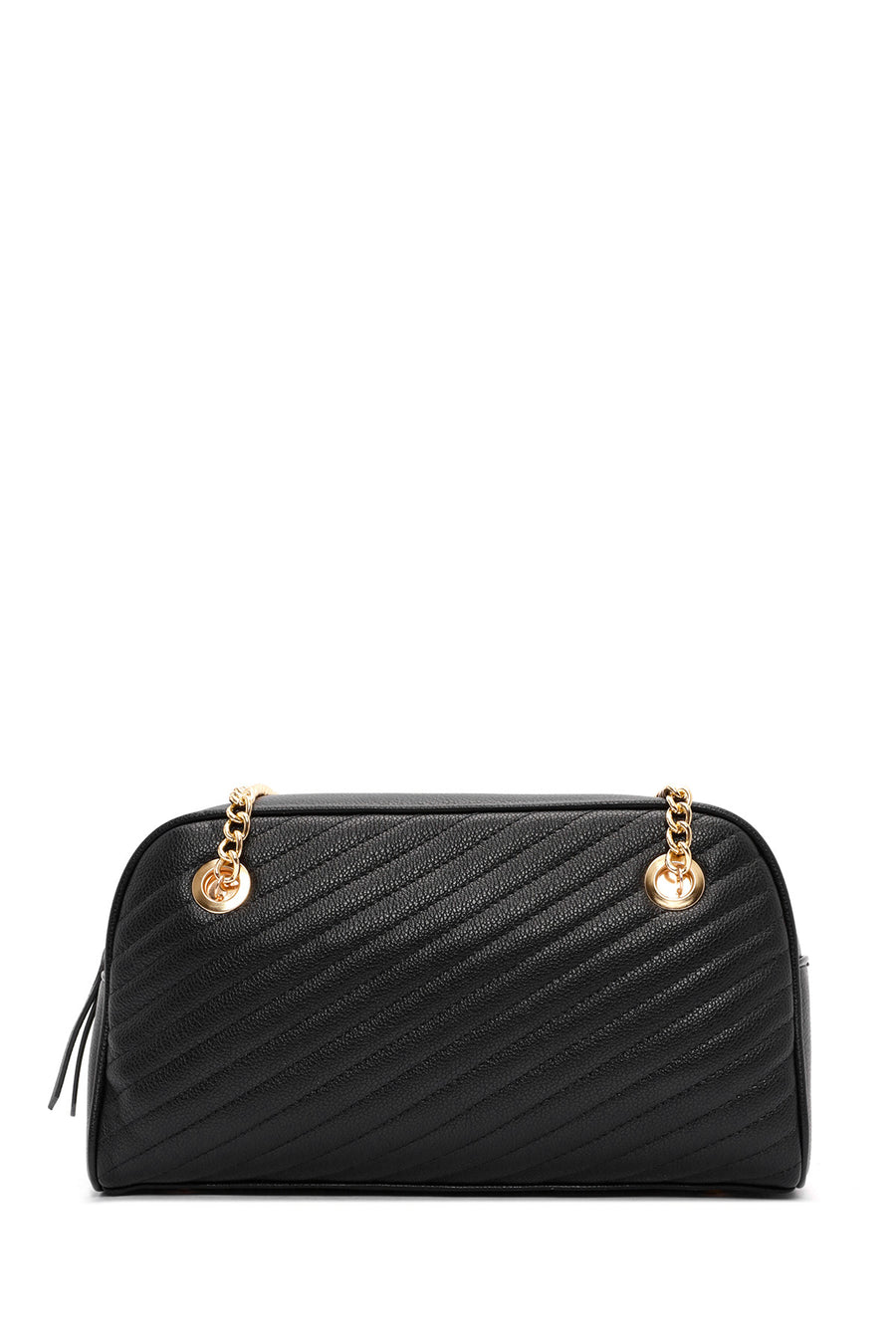 Women's Black Chain Strap Quilted Shoulder Bag