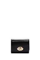 Women's Black Patent Leather Wallet | Derimod