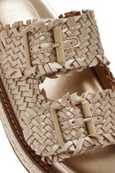 Kadın Bronz Kalın Tabanlı Metalik Terlik | Derimod