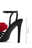 Women's Black Ankle Strap Accessory Detailed Thin Heel Sandals | Derimod