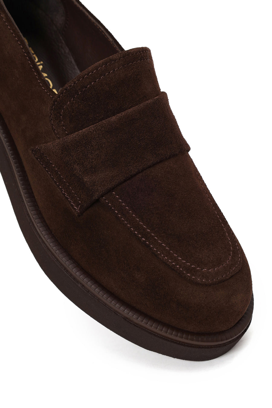 Kadın Kahverengi Süet Deri Maskülen Loafer