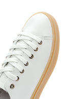 Erkek Beyaz Bağcıklı Deri Sneaker | Derimod