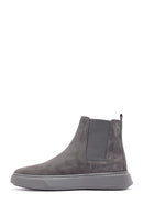 Men's Grey Suede Leather Chelsea Boots | Derimod