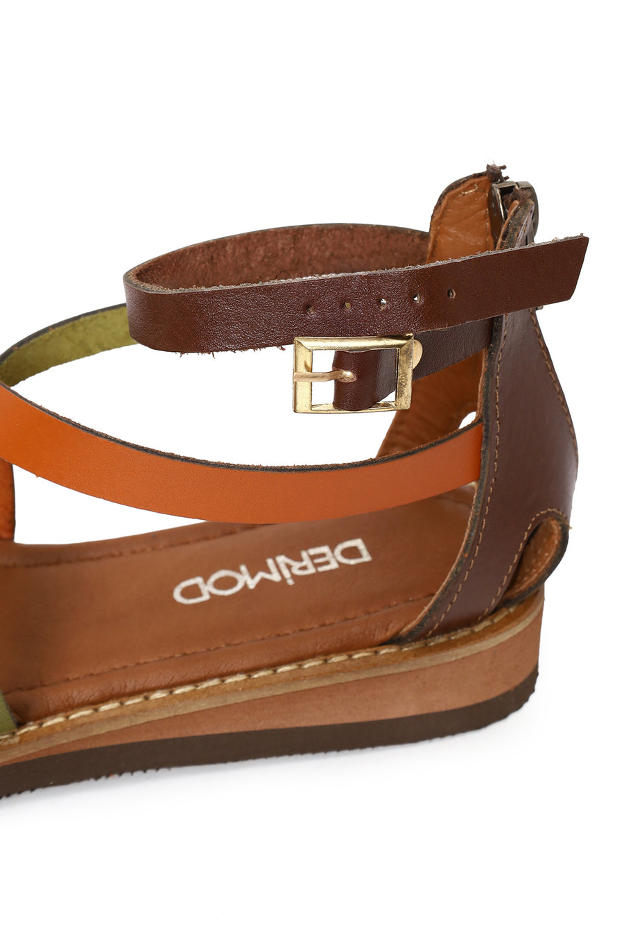 Woman Multicolor Ankle-Buckle Leather Bodrum Sandal