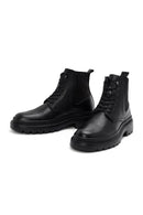 Men's Black Lace-Up Leather Casual Boots | Derimod