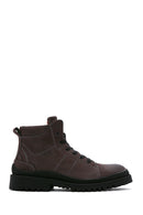 Men's Anthracite Nubuck Leather Boots | Derimod