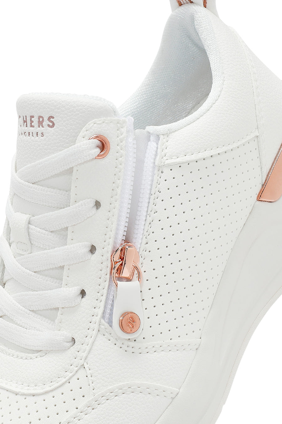 Skechers Kadın Siyah Billion Bağcıklı Fermuar Detaylı Deri Sneaker