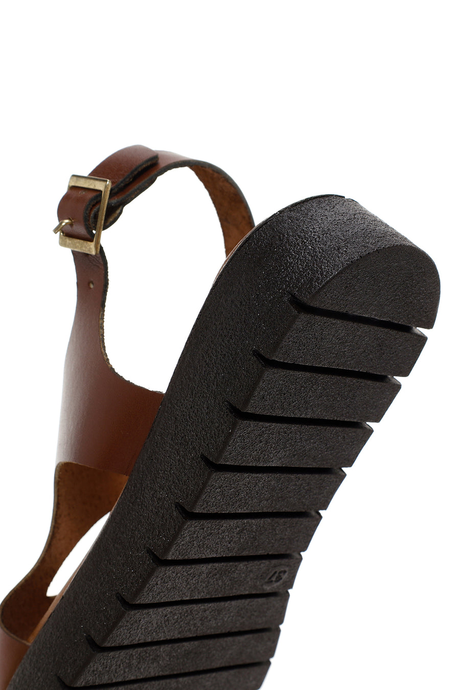 Women's Brown Ankle Strap Leather Sandals
