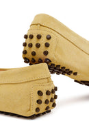 Women's Yellow Suede Leather Loafer | Derimod