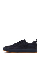 Male Navy Lace-up Nubuck Leather Sneaker | Derimod